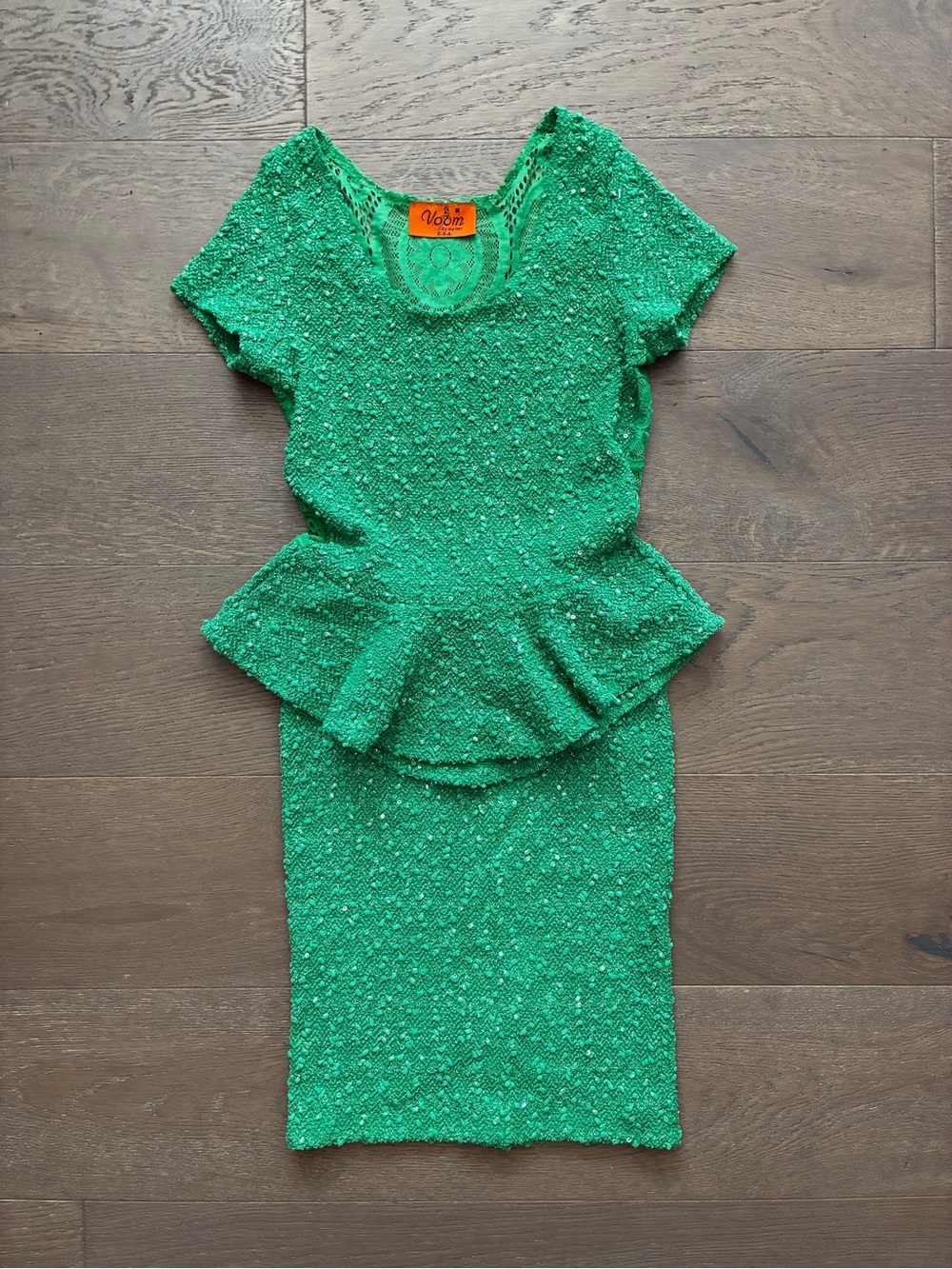 Voom by Joy Han Bright Green Peplum with Matching Pencil Skirt